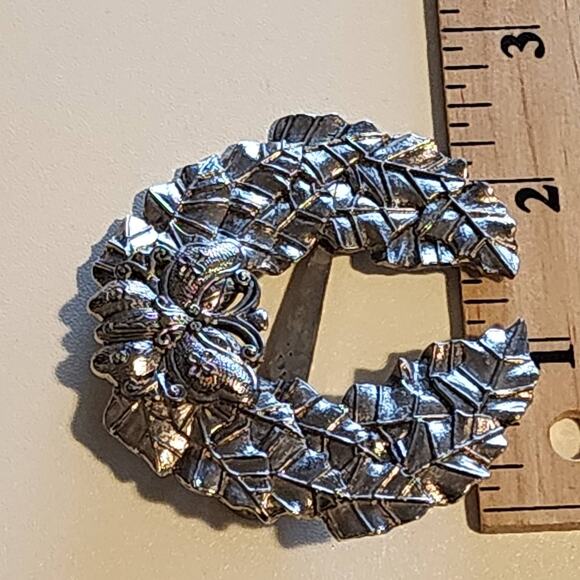 Vintage Sylvia Dahl Butterfly Silver Wreath Scarf Clip made for Neiman Marcus - Picture 5 of 6